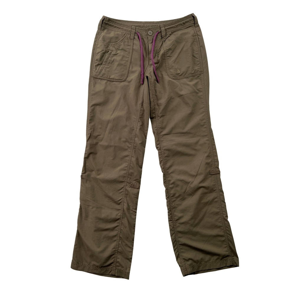 North Face Horizon II Roll Up Hiking Pant Womens 4 Brown Nylon Ripstop Gorpcore